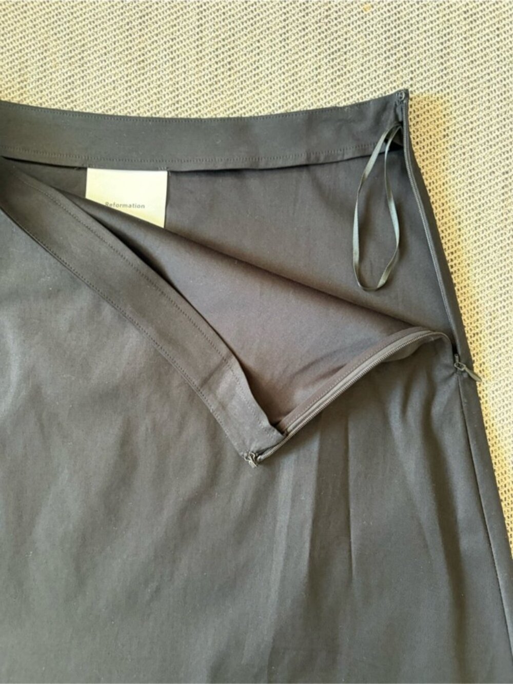 NEW Reformation Jordan Two Piece Short Sleeve Skirt Set Cotton Black | US 0 UK 4 - Picture 11 of 14